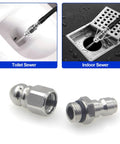 Stainless Steel Sewer Jetter Nozzle For Pressure Washers, One Quarter Inch Quick Connect, Compact Durable Drain Pipe Cleaner