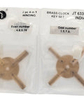 Universal 4 Prong Brass Clock Winding Key Set For Winding Vintage And Modern Clocks, 2 pack with odd and even number dials visible