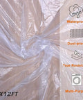 Clear Plastic Drop Cloths For Painting, 5 Pack 9x12 Feet Tarp Heavy Duty Waterproof Dustproof Tear Resistant Multi Purpose Cover