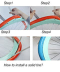 Step-by-step installation of Solid Airless Bike Tire 20x1.75 No Pump Needed Inflation Free Puncture Proof Anti Slip