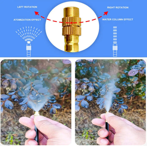 Drip Irrigation Kit With Timer And Quick Connect, Automatic Garden Watering System for Lawn And Plants nozzle spray effect