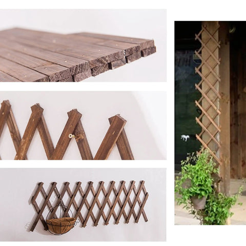 Expandable Wood Lattice Panels For Outdoor Decor 75 X 11.8 Inches Adjustable Fence Wall Garden Trellis Frame For Climbing