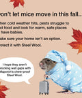 Steel Wool Pest Blocker 2 Pack For Mouse Control And Rodent Deterrent To Seal Pipe Gaps Straight Up Tight With Flexible Hole Fillers.