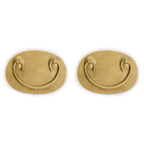 Oval Brass Drawer Pulls Set Of 2 4 Inch Cabinet Handles With 60mm Center To Center Bore And Included Soft Joining Pins