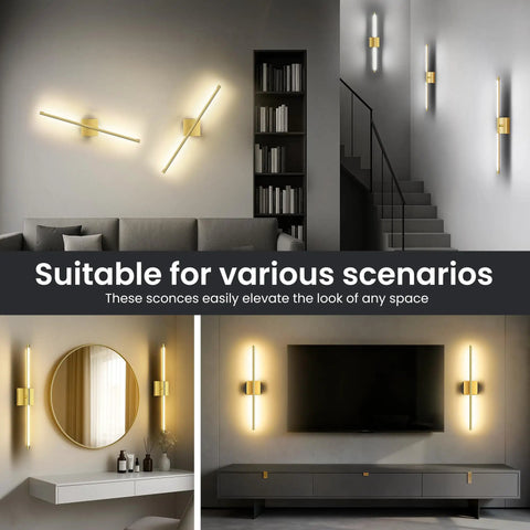 Two Pack Battery Operated Wall Sconces With Remote Control 10000mAh shown in living room and hallway settings