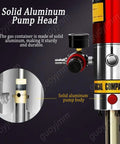 Close-up of solid aluminum pump head for Air Operated Grease Pump With 50:1 Ratio, Universal Gun And High Pressure Hose