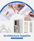 Pro Level Drafting Tools And Geometry Set 21 Piece Architecture Kit With Rugged Carry Case showing drafting instruments and tools.