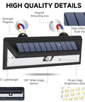 Magnetic Solar RV Light With Motion Sensor, 118 LED Ultra Bright Exterior RV Outdoor Lamp with solar panel and magnets