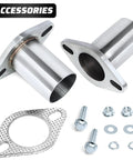 Universal 2 Inch ID To 2 Inch ID Exhaust Flange Repair Pipe Kit crafted from heavy duty 304 stainless steel with flange and bolts.