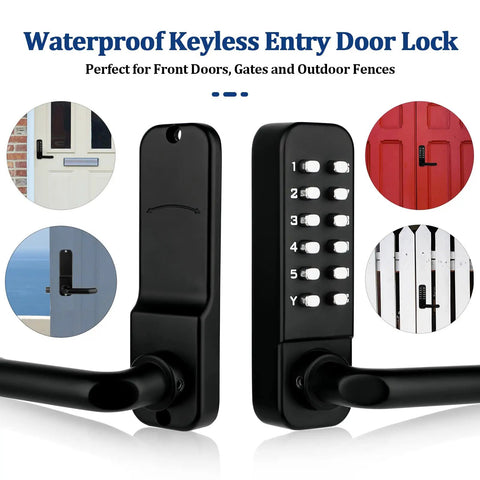 Keyless Entry Door Lock With Keypad For Exterior And Interior Doors Waterproof Stainless Steel Deadbolt Handle Lock
