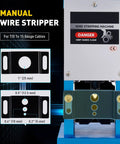 Super Cool Automatic Wire Stripping Machine Electric Copper Stripper Tool For 1.5-25Mm Cables showing gauge settings for manual use.