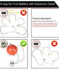 Fruit Battery Science Kit With Electronic Clock And RGB LED showing setup instructions with do's and don'ts for correct use.