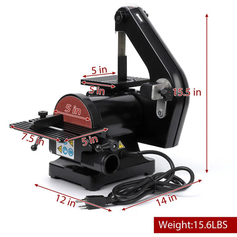 30 Inch Belt Sander With 5 Inch Disc For Woodworking, Heavy Duty Bench Power Tool With Adjustable Table, Quick Belt Swap Setup, Comes With Assorted Grit Papers, A Rock Solid Workhorse That Saves You Major Elbow Grease Daily