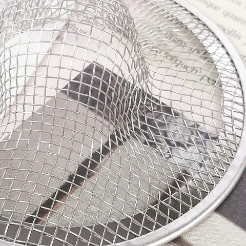 Heavy Duty Stainless Steel Mesh Sink Strainer Set Of Ten showing detailed close-up of mesh pattern for food and hair catch.