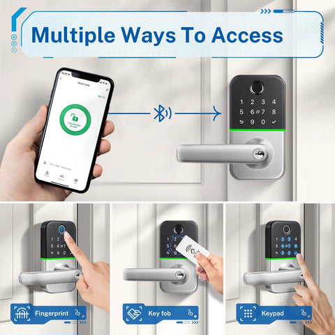Keyless Entry Smart Lock For Front Door Electronic Exterior Security No Sweat Installation Swaps Out Deadbolts And Lever Handles Quick Screwdriver Setup Rock Solid Protection Easy Grip Handling For Every Household
