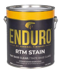 Prime One Gallon Water Based Wood Stain Tint Base Clear Color Matching Formula For Furniture Projects in black and yellow canister.