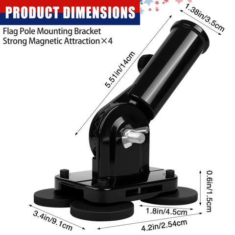 Magnetic RV Flag Pole Holder For Fifth Wheel Hitch Tool Free Installation 180 Degree Adjustable Angle Heavy Duty Weatherproof Pole Bracket For Campers Trailers Trucks And Outdoor Adventures
