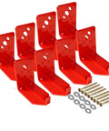 Eight Pack Fire Extinguisher Mount Bracket For Up To 40 Lbs Universal Wall Hanger For Dry Chemical And Water Extinguishers Heavy Duty Iron Rack With Easy Install No Fuss Side Mount, red iron brackets with screws and washers