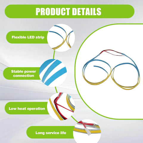Two Pack LED Light Strip Kit for K2 Plus 3D Printer, flexible strip features, stable power connection, low heat operation