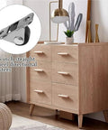 0.5 inch straight wheel directional casters for smooth movement under a stylish wooden dresser in a modern home setting.