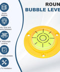 Nexarelle 3pcs Round Bubble Level D:48.9mm, H:9.2mm Yellow/Green with clear scale and installation holes.