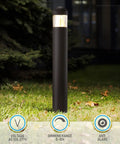 43 Inch Led Bollard Light Featuring Slick Beam Focus And Straight Up Adjustable Warm To Cool Temperature Settings For Top Notch Outdoor Yard Pathway Illumination And Heavy Duty Landscape Garden Accent Lighting on grass