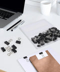 60 Pack Small Binder Clips 3/4 Inch Black Office Paper Clips For Organization Durable Rust Resistant Steel Reusable Standard Size Desk Staple