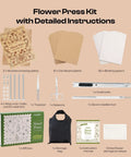 Contents of Large 11.8x8.3 Inch Flower Press Kit With 10 Layers For DIY Pressed Flowers Bookmarks And Frames
