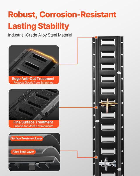 Five Foot E Track Tie Down Rail Kit with corrosion-resistant steel material, featuring robust edge anti-cut and fine surface treatment.