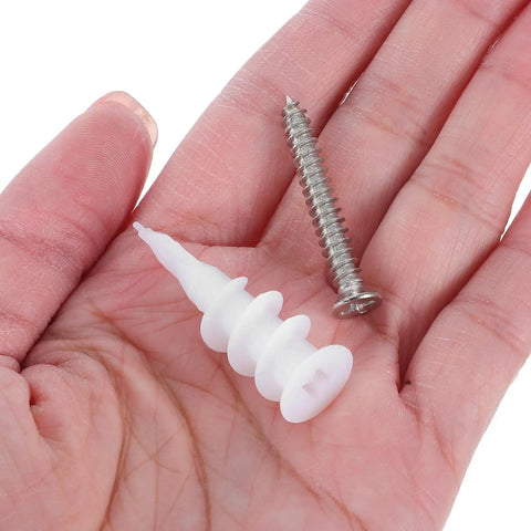 Tough As Nails Drywall Anchors And Screws Kit With Stainless Steel And Plastic Construction 50 Sets For Strong Fixation
