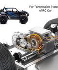 Mod 1 44T 8mm Bore Hardened Steel Pinion Gear For RC Cars And Trucks shown in transmission system setup