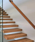 Built Tough Wall Mount Wood Handrail With Industrial Pipe Brackets For Indoor Staircases Hallways And Landings Smooth Non Slip Surface No Sweat Setup Dark Wood Nine Foot on modern staircase.