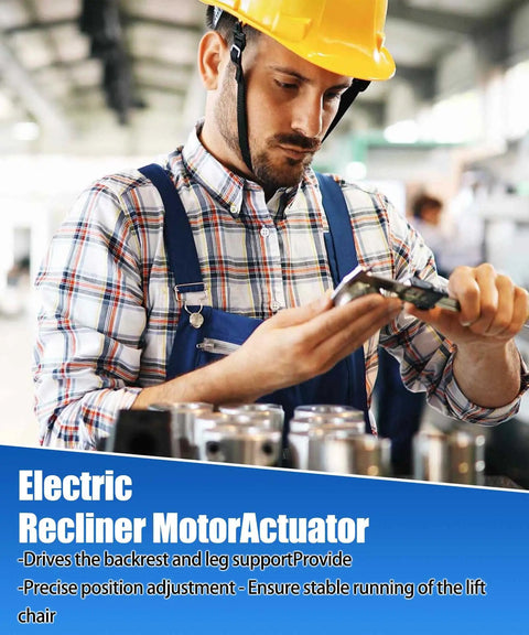 Technician inspecting Power Recliner Motor Kit 187mm Stroke Linear Actuator Replacement for Mulin ML16 Series Lift Chairs