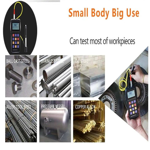 Portable Leeb Hardness Tester For Metals With D Type Impact 170 To 960 HLD Range And 360 Degree Multi Scale Conversion HL HRC HRB HB HV HRA HS Large Screen On The Go Quick Metal Hardness Readings, handheld unit