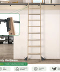 6.6Ft Telescopic Hook On Sliding Library Ladder Hardware With Bottom Wheel And Brake For Smooth Mobility