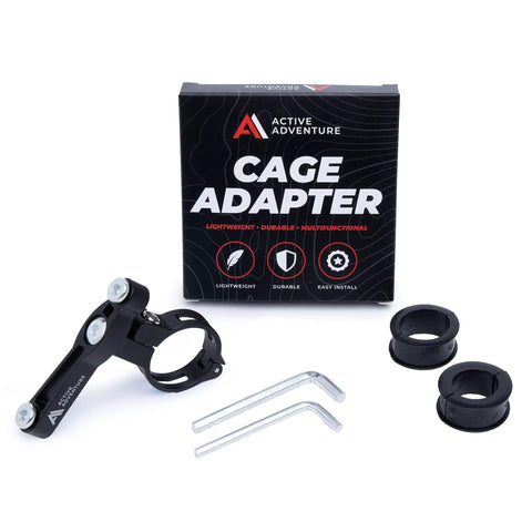 Locking Bike Water Bottle Holder Adapter for Handlebar or Seat Post Black Anodized Cage Mount Adjustable MTB Road Bike