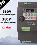 380V 0.75KW Variable Frequency Drive Inverter Controller For Motor Speed Regulation, Budget Friendly VFD Unit With Easy Installation And Stable Performance Plug And Play Ready showing control panel and wires
