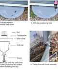 Installation guide for Five Set Stainless Steel Window Well Cover Clips Hardware Kit for Basement Window Covers