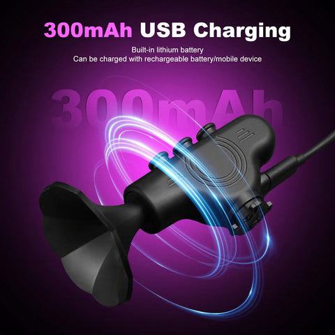 120dB Waterproof Bike Horn With 300mAh Rechargeable Battery, USB charging detail, durable black material, for e-bikes and MTBs