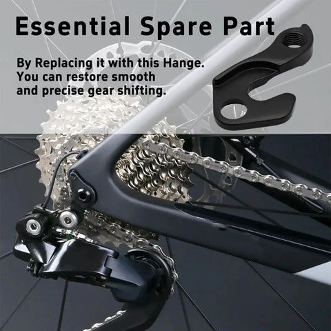 Heavy Duty Derailleur Hanger Replacement 2 Pack for MTB and Road Bikes shown with bike gear system