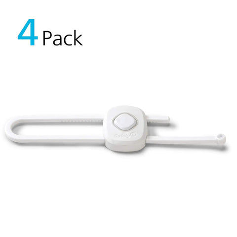 OutSmart Slide Lock Four Pack Kidproof Cabinet And Drawer Latches Easy One Hand Operation No Drilling Required Hidden Button Design