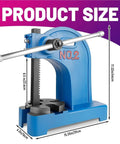 Badass 2 Ton Manual Arbor Press For Stamping And Riveting Heavy Duty Desktop Metal Working Tool featuring dimension details.