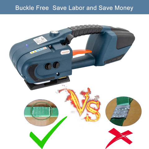 Legit Electric Strapping Machine For Half To Five Eighth Inch PP PET Strap, close-up view showing controls and design.