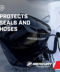 0W30 Synthetic Power Trim And Steering Fluid For Marine Electric Systems, Compatible With Verado JPO Electric Steering And Zeus Drives, Transmission And Actuator Use, 32 Oz Quart, OEM Spec. Image of black outboard motor.