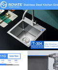 Top view of 21.6 Inch Drop-In Topmount Kitchen Sink, Built Like A Beast From 304 Stainless Steel, Single Bowl Handmade Bar Style Overmount