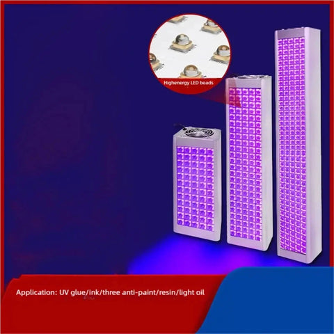 Heavy Duty Portable Led Uv Lamp, 365Nm 395Nm 405Nm Fast Cure Shadowless Machine, 3000W with three LED units for quick curing.
