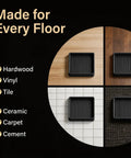 Eight Piece Three Inch Square Black Caster Cups Heavy Duty Badass Grip Anti Skid on various floor types.