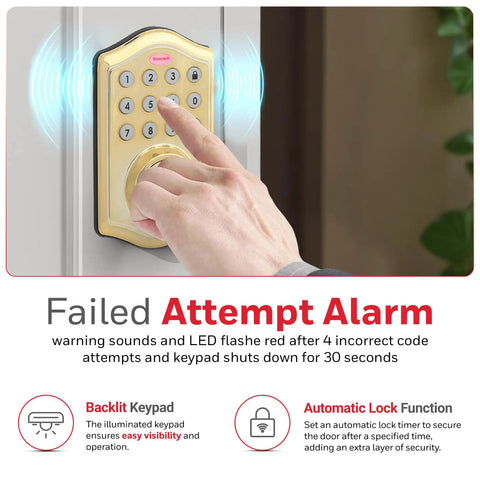Hella Secure Keyless Entry Door Lock Featuring Smart Electronic Keypad Deadbolt Auto Lock Polished Brass Finish Zero Hassle Setup And Airtight Defense Against Unauthorized Entry