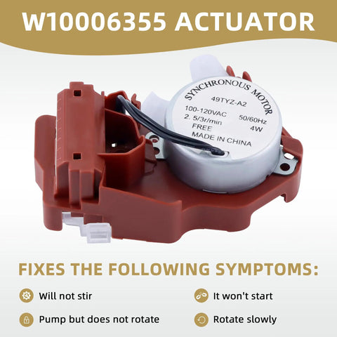 Replacement Washing Machine Shift Actuator WPW10006355 For Front Load Washers Gear Shift Switch, red plastic and metal