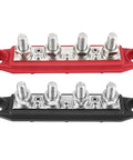 Heavy Duty Four Stud Power Distribution Block 250 Amp Bus Bar Junction With Weather Shield For Car Truck Rv Marine Boat, black and red design.